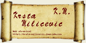 Krsta Milićević vizit kartica